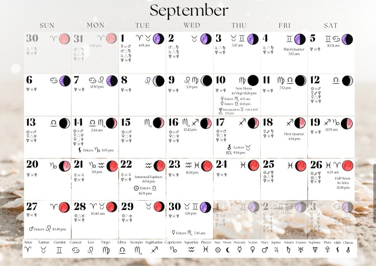 September 2026 astrological calendar