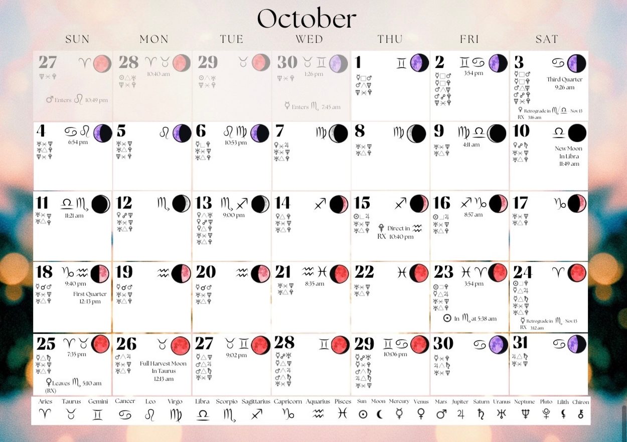 October 2026 astrological calendar